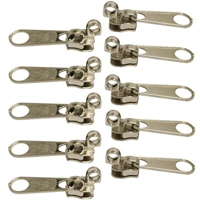 AERZETIX C62940-10er Pack Schieber Nr. 5 Nicht verriegelbare für spiralreißverschluss aus Nylon mit vorhängeschloss Farbe: Silber aus Metall AERZETIX C62940-10er Pack Schieber Nr. 5 Nicht verriegelbare für spiralreißverschluss aus Nylon mit vorhängeschloss Farbe: Silber aus Metall