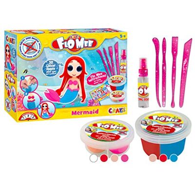 CRAZE FLO MEE Mermaid FloMee Meerjungfrau Set lufttrocknende flauschige Modelliermasse Knete für Kinder auf Wasserbasis 19771 CRAZE FLO MEE Mermaid FloMee Meerjungfrau Set lufttrocknende flauschige Modelliermasse Knete für Kinder auf Wasserbasis 19771