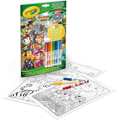 CRAYOLA Album Aktivität und Ausmalen Paw Patrol, 32 Ausmalseiten und 7 Abwaschbare Mini-Filzstifte, 04-6918 CRAYOLA Album Aktivität und Ausmalen Paw Patrol, 32 Ausmalseiten und 7 Abwaschbare Mini-Filzstifte, 04-6918