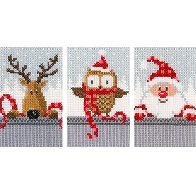 Vervaco Gezählter Kreuzstich Stickpackungen Grußkarten zum Selbstgestalten Freunde Weihnachten 3er DIY Postkarten Erwachsene Sticken Bastel ca. 10,5 x 15 cm Stickset für Anfänger Kreatives Geschenk Vervaco Gezählter Kreuzstich Stickpackungen Grußkarten zum Selbstgestalten Freunde Weihnachten 3er DIY Postkarten Erwachsene Sticken Bastel ca. 10,5 x 15 cm Stickset für Anfänger Kreatives Geschenk