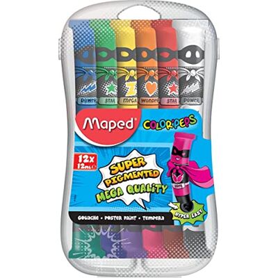 Maped M810520 Gouache-Farben Color'Peps in Kunststoffbox, mehrere Farben, 12 x 12 ml Maped M810520 Gouache-Farben Color'Peps in Kunststoffbox, mehrere Farben, 12 x 12 ml