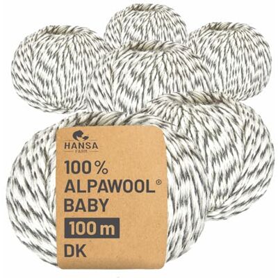 Hansa 100% Baby Alpakawolle in 50+ Farben (kratzfrei) 300g Set (6 x 50g) weiche Alpaka Wolle zum Stricken & Häkeln in 6 Garnstärken by Schneeleopard (Schwarz-Weiß) Hansa 100% Baby Alpakawolle in 50+ Farben (kratzfrei) 300g Set (6 x 50g) weiche Alpaka Wolle zum Stricken & Häkeln in 6 Garnstärken by Schneeleopard (Schwarz-Weiß)