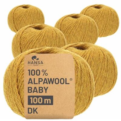 Hansa 100% Baby Alpakawolle in 50+ Farben (kratzfrei) 300g Set (6 x 50g) weiche Alpaka Wolle zum Stricken & Häkeln in 6 Garnstärken by Senfgelb Heather (Gelb) Hansa 100% Baby Alpakawolle in 50+ Farben (kratzfrei) 300g Set (6 x 50g) weiche Alpaka Wolle zum Stricken & Häkeln in 6 Garnstärken by Senfgelb Heather (Gelb)