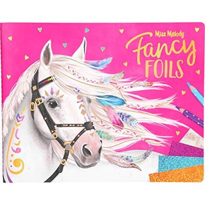 Depesche 10352 Miss Melody Bastelmappe Fancy Foils, mit Malbuch inkl. Stickern und Glitzer-Folien zum Verzieren Depesche 10352 Miss Melody Bastelmappe Fancy Foils, mit Malbuch inkl. Stickern und Glitzer-Folien zum Verzieren