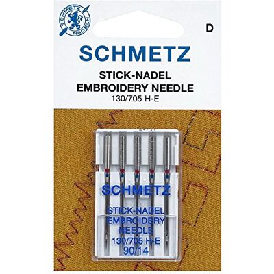 SCHMETZ 5 Nadeln Stärke 90 Embroidery Sticknadeln SCHMETZ 5 Nadeln Stärke 90 Embroidery Sticknadeln
