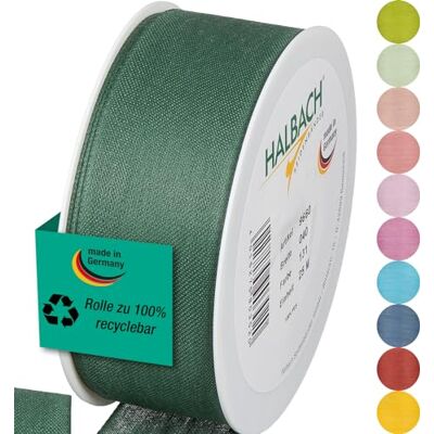 Halbach Seidenbänder Geschenkband Breite 40mm Länge 25m Schleifenband made in Germany Geschenkbänder in Vielzahl von Farben und Breiten, perfekt zum Verpacken und Dekorieren, Farbe: dunkelgrün Halbach Seidenbänder Geschenkband Breite 40mm Länge 25m Schleifenband made in Germany Geschenkbänder in Vielzahl von Farben und Breiten, perfekt zum Verpacken und Dekorieren, Farbe: dunkelgrün