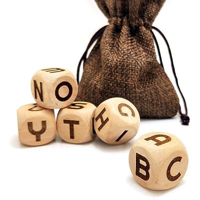 Generic 20 mm kreatives Buchstabenwürfel-Set aus Holz, 5 Stück, lasergraviert, A-Z-Muster, Würfel, rollende Alphabet-Würfel, für Partyspiele und Unterricht Generic 20 mm kreatives Buchstabenwürfel-Set aus Holz, 5 Stück, lasergraviert, A-Z-Muster, Würfel, rollende Alphabet-Würfel, für Partyspiele und Unterricht