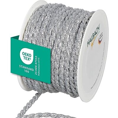 Halbach Lurex-Kordel, 6 mm x 25 m, Silber Halbach Lurex-Kordel, 6 mm x 25 m, Silber