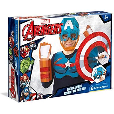 Clementoni 18610 Kreativspiele – Captain America Maske, farbenfrohes Bastelset, Kinderkostüm im Marvel Superhelden Stil mit Zubehör aus Pappe, für Kinder ab 5 Jahren Clementoni 18610 Kreativspiele – Captain America Maske, farbenfrohes Bastelset, Kinderkostüm im Marvel Superhelden Stil mit Zubehör aus Pappe, für Kinder ab 5 Jahren