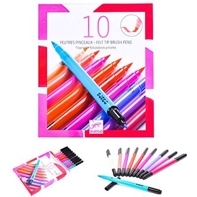 Djeco 10 Filzpinsel Süß, Pink Djeco 10 Filzpinsel Süß, Pink