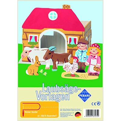 Pebaro 350/3S Laubsägevorlage Bauernhof I, 3mm Sperrholz DIN A 4, Motiv vorgedruckt, aussägen mit Laubsägebogen, basteln, anmalen, fertig, Laubsägen, Basteln mit Holz, Geschenkidee, Bastelset Pebaro 350/3S Laubsägevorlage Bauernhof I, 3mm Sperrholz DIN A 4, Motiv vorgedruckt, aussägen mit Laubsägebogen, basteln, anmalen, fertig, Laubsägen, Basteln mit Holz, Geschenkidee, Bastelset