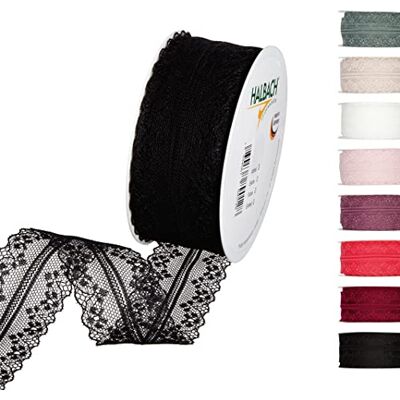 Halbach Seidenbänder Spitzenband 18 m, Spitze als Meterware auf Rolle als Schleifenband für Hochzeiten zum Nähen oder Tischdekoration, Spitzenborte Spitzenstoff für DIY Handwerk Halbach Seidenbänder Spitzenband 18 m, Spitze als Meterware auf Rolle als Schleifenband für Hochzeiten zum Nähen oder Tischdekoration, Spitzenborte Spitzenstoff für DIY Handwerk