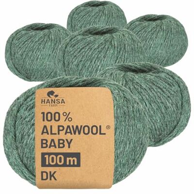 Hansa 100% Baby Alpakawolle in 50+ Farben (kratzfrei) 300g Set (6 x 50g) weiche Alpaka Wolle zum Stricken & Häkeln in 6 Garnstärken by Smaragd Heather (Grün) Hansa 100% Baby Alpakawolle in 50+ Farben (kratzfrei) 300g Set (6 x 50g) weiche Alpaka Wolle zum Stricken & Häkeln in 6 Garnstärken by Smaragd Heather (Grün)