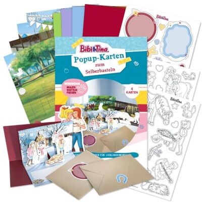 Papierdrachen Grußkarten Bastelset 3D Pop-up-Karten Bibi & Tina DIY für Kinder, Kreativset mit Stanzbögen & Umschlägen, Geschenkidee, Geburtstag Papierdrachen Grußkarten Bastelset 3D Pop-up-Karten Bibi & Tina DIY für Kinder, Kreativset mit Stanzbögen & Umschlägen, Geschenkidee, Geburtstag