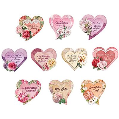 Ideen mit Herz 3-D Motive, ausgestanzt, ca. 7-10 cm, 10 Stück im Beutel Bilder zum Basteln & Dekorieren Grußkarten selber machen Bildmotive für Scrapbooking & DIY-Deko (Herzliche Gratulationen) Ideen mit Herz 3-D Motive, ausgestanzt, ca. 7-10 cm, 10 Stück im Beutel Bilder zum Basteln & Dekorieren Grußkarten selber machen Bildmotive für Scrapbooking & DIY-Deko (Herzliche Gratulationen)