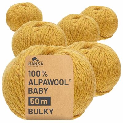 Hansa 100% Baby Alpakawolle in 50+ Farben (kratzfrei) 300g Set (6 x 50g) weiche Alpaka Wolle zum Stricken & Häkeln in 6 Garnstärken by Senfgelb Heather (Gelb) Hansa 100% Baby Alpakawolle in 50+ Farben (kratzfrei) 300g Set (6 x 50g) weiche Alpaka Wolle zum Stricken & Häkeln in 6 Garnstärken by Senfgelb Heather (Gelb)