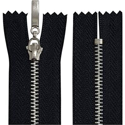 AERZETIX C64682-5er-Set Metallreißverschlüsse Nr. 3-30 cm Nicht trennbar verchromt dekorativer Schieber Farbe schwarz Zipper maschenschieber kurzwaren Kleidung nähen AERZETIX C64682-5er-Set Metallreißverschlüsse Nr. 3-30 cm Nicht trennbar verchromt dekorativer Schieber Farbe schwarz Zipper maschenschieber kurzwaren Kleidung nähen