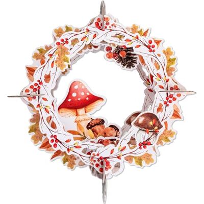Papierdrachen Steck-Herbstkranz Karton 3D Kranz zum Zusammenstecken 30 x 30 cm kreative Herbstdeko zum Basteln doppelseitig Bedruckt DIY Papierdrachen Steck-Herbstkranz Karton 3D Kranz zum Zusammenstecken 30 x 30 cm kreative Herbstdeko zum Basteln doppelseitig Bedruckt DIY