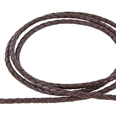 Auroris Lederband geflochten Durchmesser/Farbe/Länge wählbar Variante: Ø 3mm / braun / 3m Auroris Lederband geflochten Durchmesser/Farbe/Länge wählbar Variante: Ø 3mm / braun / 3m