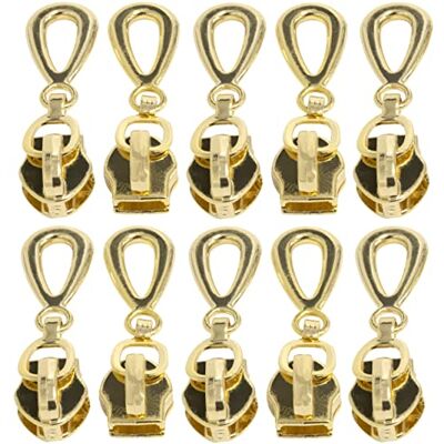 AERZETIX C62948-10er-Pack Schieber Nicht verschließbare Nr. 5 für spiralreißverschlüsse mit zierleiste Farbe: Gold aus Metall Rock Kleid Lederwaren Jeans AERZETIX C62948-10er-Pack Schieber Nicht verschließbare Nr. 5 für spiralreißverschlüsse mit zierleiste Farbe: Gold aus Metall Rock Kleid Lederwaren Jeans