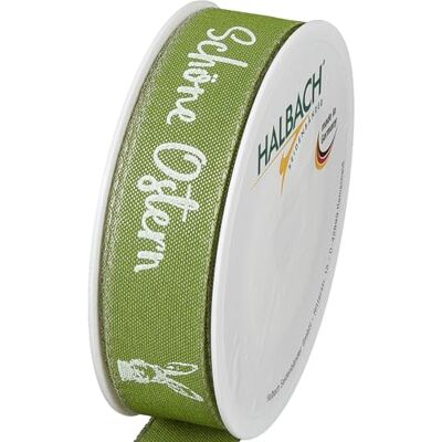 Halbach Druckband Schöne Ostern, 25 mm x 18 m, moosgrün/weiß Halbach Druckband Schöne Ostern, 25 mm x 18 m, moosgrün/weiß