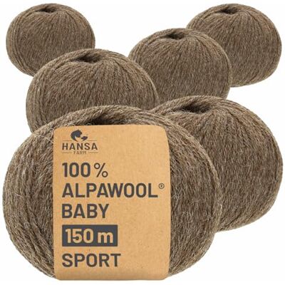 Hansa 100% Baby Alpakawolle in 50+ Farben (kratzfrei) 300g Set (6 x 50g) weiche Alpaka Wolle zum Stricken & Häkeln in 6 Garnstärken by Braun Hansa 100% Baby Alpakawolle in 50+ Farben (kratzfrei) 300g Set (6 x 50g) weiche Alpaka Wolle zum Stricken & Häkeln in 6 Garnstärken by Braun