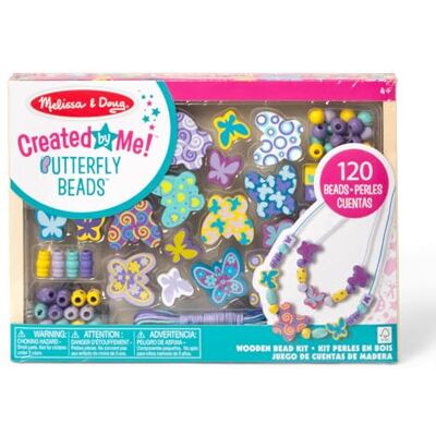 Melissa & Doug Holzperlen-Set Schmetterlinge, 120 Perlen, Für das Designen von Armbändern und Schmuck, Für Kinder ab 4 Jahren Melissa & Doug Holzperlen-Set Schmetterlinge, 120 Perlen, Für das Designen von Armbändern und Schmuck, Für Kinder ab 4 Jahren