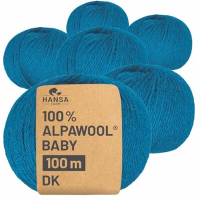 Hansa 100% Baby Alpakawolle in 50+ Farben (kratzfrei) 300g Set (6 x 50g) weiche Alpaka Wolle zum Stricken & Häkeln in 6 Garnstärken by Neues Petrol (Blau) Hansa 100% Baby Alpakawolle in 50+ Farben (kratzfrei) 300g Set (6 x 50g) weiche Alpaka Wolle zum Stricken & Häkeln in 6 Garnstärken by Neues Petrol (Blau)