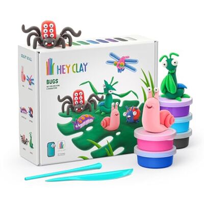 Hey Clay 15 Dosen lufttrocknende Knete für Kinder ab 3 Jahren Kreatives Bastelset Modelliermasse lufttrocknend Knete ab 3 Jahre (Krabbeltiere) Hey Clay 15 Dosen lufttrocknende Knete für Kinder ab 3 Jahren Kreatives Bastelset Modelliermasse lufttrocknend Knete ab 3 Jahre (Krabbeltiere)
