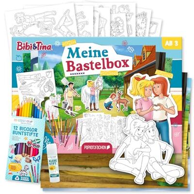 Papierdrachen Bastelbox Bibi & Tina Komplettes Pferde Bastelset ab 3 Jahren Inkl. Buntstifte & Kleber Kreatives Geschenk für Kinder & Fans Papierdrachen Bastelbox Bibi & Tina Komplettes Pferde Bastelset ab 3 Jahren Inkl. Buntstifte & Kleber Kreatives Geschenk für Kinder & Fans