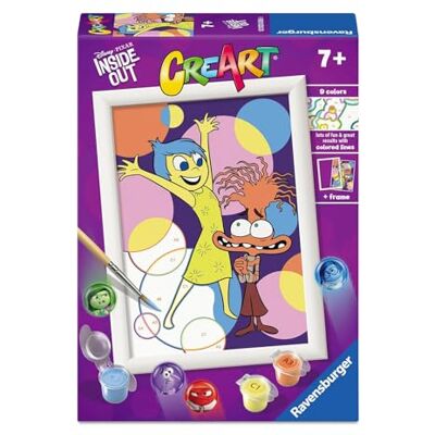 Ravensburger CreArt: Inside Out — Malen mit Zahlen für Kinder ab 7 Jahren, kreative Aktivität, Malset mit Brettern, Rahmen, Pinsel und Farben, 14 x 19 cm, Disney-Geschenkideen Ravensburger CreArt: Inside Out — Malen mit Zahlen für Kinder ab 7 Jahren, kreative Aktivität, Malset mit Brettern, Rahmen, Pinsel und Farben, 14 x 19 cm, Disney-Geschenkideen