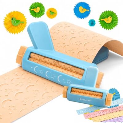 Snrtevu Papier Crimper Walze, 11,5 cm Einzug, für 80–120 g/m² Papier (Stern) Papier Crimper zum Verschließen, beidseitig drehbar, 3-mm-Prägung für Karten, Scrapbooking, DIY-Deko und 80–120 g/m² Papier Snrtevu Papier Crimper Walze, 11,5 cm Einzug, für 80–120 g/m² Papier (Stern) Papier Crimper zum Verschließen, beidseitig drehbar, 3-mm-Prägung für Karten, Scrapbooking, DIY-Deko und 80–120 g/m² Papier