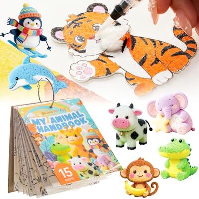 Shuttle 63 teiliges 3D Magic Puffy Paint Set Tiere-Serie für Kinder Schaumstoff Malset mit 15 Puffy Malpapier, 12 wasserfeste Acrylstifte, Malbuch für Erwachsene, Bastelset Kinder ab 6 Jahre Shuttle 63 teiliges 3D Magic Puffy Paint Set Tiere-Serie für Kinder Schaumstoff Malset mit 15 Puffy Malpapier, 12 wasserfeste Acrylstifte, Malbuch für Erwachsene, Bastelset Kinder ab 6 Jahre