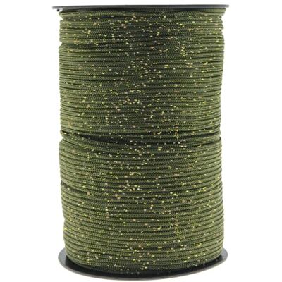 Stafil Thai Cord Glitter, Kordelgarn Ø 3 mm für Häkeltaschen, 1 Rolle à 400 g/200 m, Farbe Militärgrün/Gold Stafil Thai Cord Glitter, Kordelgarn Ø 3 mm für Häkeltaschen, 1 Rolle à 400 g/200 m, Farbe Militärgrün/Gold