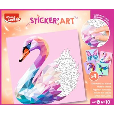 Maped CREATIV STICKER’ART Sticker Set für Kinder ab 5 Jahren – Sticker nach Zahlen Bastelset mit eleganten Tiermotiven im Origami Stil, kreatives Set ohne Kleber Maped CREATIV STICKER’ART Sticker Set für Kinder ab 5 Jahren – Sticker nach Zahlen Bastelset mit eleganten Tiermotiven im Origami Stil, kreatives Set ohne Kleber