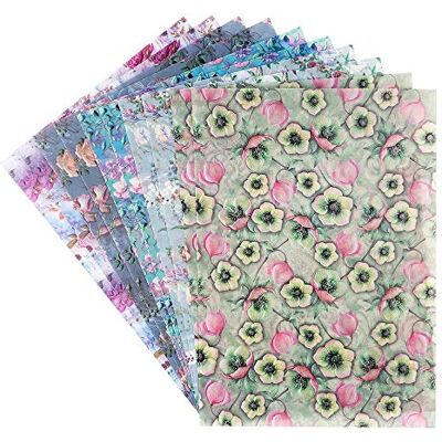 Ideen mit Herz Dekorpapier Motiv-Transparentpapiere Deluxe geprägt farbig Spotlack-veredelt DIN A4 150g/m² 10 Bogen Bastelpapier mit Muster (Blumen 1) Ideen mit Herz Dekorpapier Motiv-Transparentpapiere Deluxe geprägt farbig Spotlack-veredelt DIN A4 150g/m² 10 Bogen Bastelpapier mit Muster (Blumen 1)