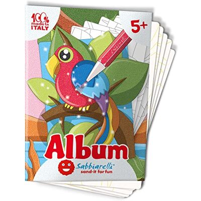 Sabbiarelli – Album Exotische Tiere Klebebögen für Sand Art Enthält 5 Klebemotive A5 100% Made in Italy Kreativer Bastelspaß Kinder 5-12 Jahre FARBSAND NICHT ENTHALTEN Sabbiarelli – Album Exotische Tiere Klebebögen für Sand Art Enthält 5 Klebemotive A5 100% Made in Italy Kreativer Bastelspaß Kinder 5-12 Jahre FARBSAND NICHT ENTHALTEN