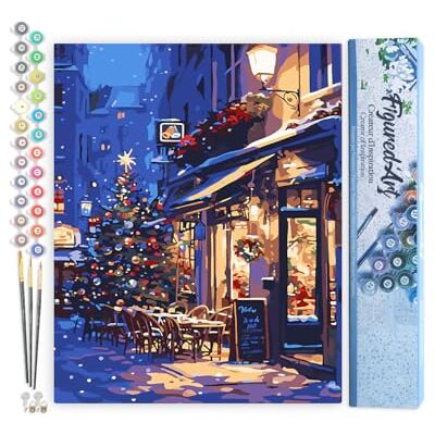 ART Malen Nach Zahlen Erwachsene Festliches Nachtcafé Paint by Numbers Basteln DIY Bastelset 40x50cm ohne Holzrahmen ART Malen Nach Zahlen Erwachsene Festliches Nachtcafé Paint by Numbers Basteln DIY Bastelset 40x50cm ohne Holzrahmen