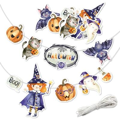 Papierdrachen Girlande Halloween Deko Ideen für Kinder Banner Halloween Party Gruselige Motive Set 1 Papierdrachen Girlande Halloween Deko Ideen für Kinder Banner Halloween Party Gruselige Motive Set 1