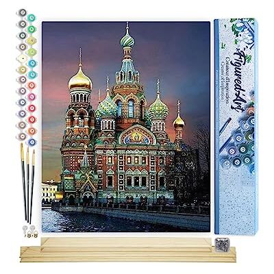 ART Malen Nach Zahlen Erwachsene Mit Rahmen Russische Kirche Paint by Numbers Basteln DIY Bastelset 40x50cm Mit Keilrahmen (nicht gespannt) ART Malen Nach Zahlen Erwachsene Mit Rahmen Russische Kirche Paint by Numbers Basteln DIY Bastelset 40x50cm Mit Keilrahmen (nicht gespannt)