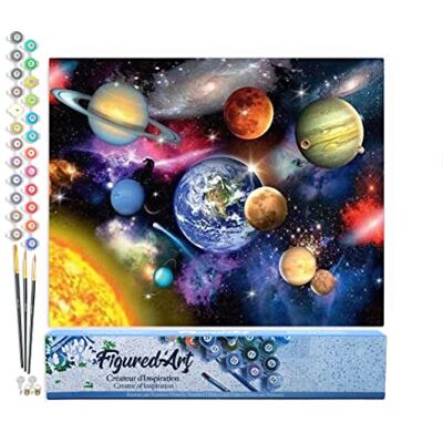 ART Malen Nach Zahlen Erwachsene Sonnensystem Paint by Numbers Basteln DIY Bastelset 40x50cm ohne Holzrahmen ART Malen Nach Zahlen Erwachsene Sonnensystem Paint by Numbers Basteln DIY Bastelset 40x50cm ohne Holzrahmen