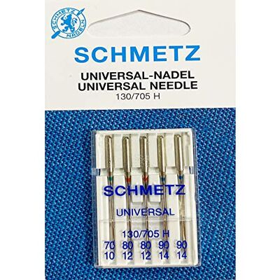 SCHMETZ Universal-Nähmaschinennadeln (normal), verschiedene Größen 70/10, 80/12, 90/14, 5 Stück SCHMETZ Universal-Nähmaschinennadeln (normal), verschiedene Größen 70/10, 80/12, 90/14, 5 Stück