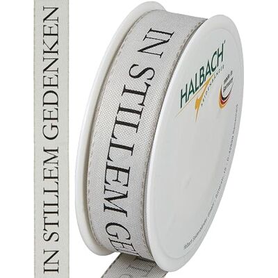 Halbach Trauerflor IN STILLEM GEDENKEN, 25 mm x 18 m, hellgrau/schwarz Halbach Trauerflor IN STILLEM GEDENKEN, 25 mm x 18 m, hellgrau/schwarz