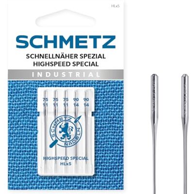 SCHMETZ Schnellnäher Spezial 75/11-90/14 5 Nähmaschinennadeln HLx5 nur für bestimmte Haushaltsschnellnäher SCHMETZ Schnellnäher Spezial 75/11-90/14 5 Nähmaschinennadeln HLx5 nur für bestimmte Haushaltsschnellnäher