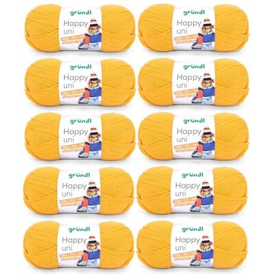 Gründl Wolle Happy uni Garn zum Stricken 10 Knäuel 100 g, maisgelb Garn zum Häkeln Strickgarn Häkelgarn Weich und hautfreundlich 100 % Polyacryl 100 g / 250 m Nadelstärke 4 5 Gründl Wolle Happy uni Garn zum Stricken 10 Knäuel 100 g, maisgelb Garn zum Häkeln Strickgarn Häkelgarn Weich und hautfreundlich 100 % Polyacryl 100 g / 250 m Nadelstärke 4 5
