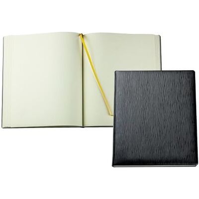 DELMON VARONE Personalisierbares Gästebuch Hochzeit, Taufe & Geburtstag Gebundenes Paglia Leder Blanko Buch schwarz mit Hardcover & Merkband zum Selbstgestalten für Feier, Ferienwohnung & Geburt DELMON VARONE Personalisierbares Gästebuch Hochzeit, Taufe & Geburtstag Gebundenes Paglia Leder Blanko Buch schwarz mit Hardcover & Merkband zum Selbstgestalten für Feier, Ferienwohnung & Geburt