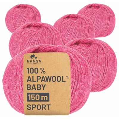 Hansa 100% Baby Alpakawolle in 50+ Farben (kratzfrei) 300g Set (6 x 50g) weiche Alpaka Wolle zum Stricken & Häkeln in 6 Garnstärken by Himbeersahne Heather (Rosa/Pink) Hansa 100% Baby Alpakawolle in 50+ Farben (kratzfrei) 300g Set (6 x 50g) weiche Alpaka Wolle zum Stricken & Häkeln in 6 Garnstärken by Himbeersahne Heather (Rosa/Pink)