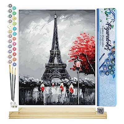 ART Malen Nach Zahlen Erwachsene Mit Rahmen Paris Eiffelturm Paint by Numbers Basteln DIY Bastelset 40x50cm Mit Keilrahmen (nicht gespannt) ART Malen Nach Zahlen Erwachsene Mit Rahmen Paris Eiffelturm Paint by Numbers Basteln DIY Bastelset 40x50cm Mit Keilrahmen (nicht gespannt)