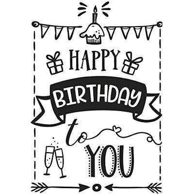 Rayher Gummistempel - Happy Birthday - Kreatives Bastelwerkzeug Rayher Gummistempel - Happy Birthday - Kreatives Bastelwerkzeug