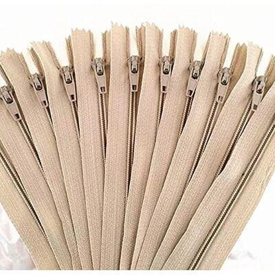 GROWWISH 10 Stück (4/6/7/8/10/12/14/16/20/22/24 Zoll), gemischter Nylon-Reißverschluss, Schneider, Kanalisation, Handwerker – Beige, 10 Stück, 15 cm GROWWISH 10 Stück (4/6/7/8/10/12/14/16/20/22/24 Zoll), gemischter Nylon-Reißverschluss, Schneider, Kanalisation, Handwerker – Beige, 10 Stück, 15 cm